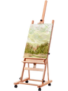 VEVOR Studio H-Frame Easel, Holds Canvas Art up to 48", Beechwood Artists Easel for Painting with Wheels and Large Storage Tray, 33 lbs Load Capacity Studio Easel, Adjustable Art Painting Easel