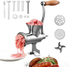 VEVOR Manual Meat Grinder, 304 Stainless Steel Hand Crank Meat Mincer with Steel Table Clamp, Sausage Stuffer with 2 Cutting Plates & 4 Sausage Tubes, Food Grinder for Beef Chili Pork Kitchen Tabletop