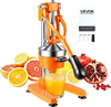 VEVOR Manual Citrus Juicer, 15" Tall Hand Press Orange Juicer, Manual Fresh Juice Extractor for Lemon Pomegranate Grapefruit, Heavy-Duty Cast Iron, Easy to Clean, Home & Commercial Use, Orange