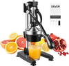 VEVOR Manual Citrus Juicer, 15" Tall Hand Press Oranges Juicer, Manual Fresh Juice Extractor for Lemon Pomegranate Grapefruit, Heavy-Duty Cast Iron, Easy to Clean, Home & Commercial Use, Black