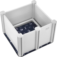 VEVOR Dog Whelping Box, 28.3 x 28.3 x 18.1in Whelping Box for Dogs and Puppies, Whelping Pen for Puppies, Dog Birthing Box with Rails and Washable Pee Pad, Whelping Box for Small Breed Dogs, White