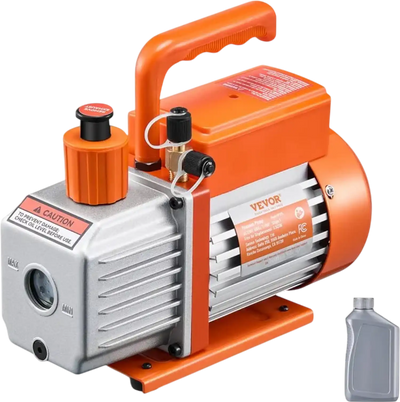 VEVOR Vacuum Pump, 3.5 CFM, HVAC Single Stage Rotary Vane Vacuum Pump, for R134a R22 R410a Systems, Auto AC Vacuum Pump Kit with Oil Bottle, for Automotive Air Conditioner Maintenance Resin Degassing