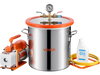 VEVOR 5 Gallon Vacuum Chamber with Pump, 3.5 CFM, Single Stage Vacuum Pump, Stainless Steel Degassing Chamber Kit with Tempered Glass Lid, 5 ft Hose, for Stabilizing Wood Degassing Silicone Resin