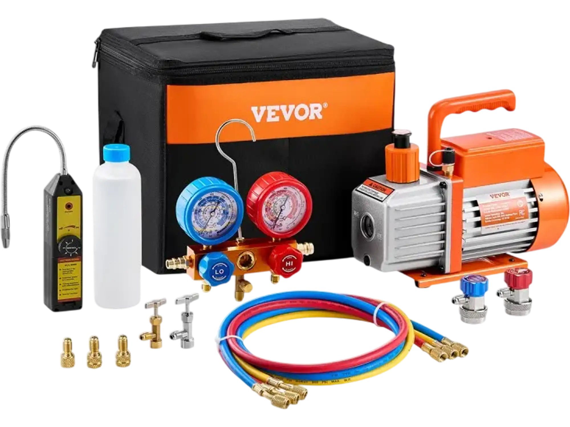 Vevor Vacuum Pump 4.5 CFM HVAC Single Stage Rotary Vane Manifold Gauge Kit New