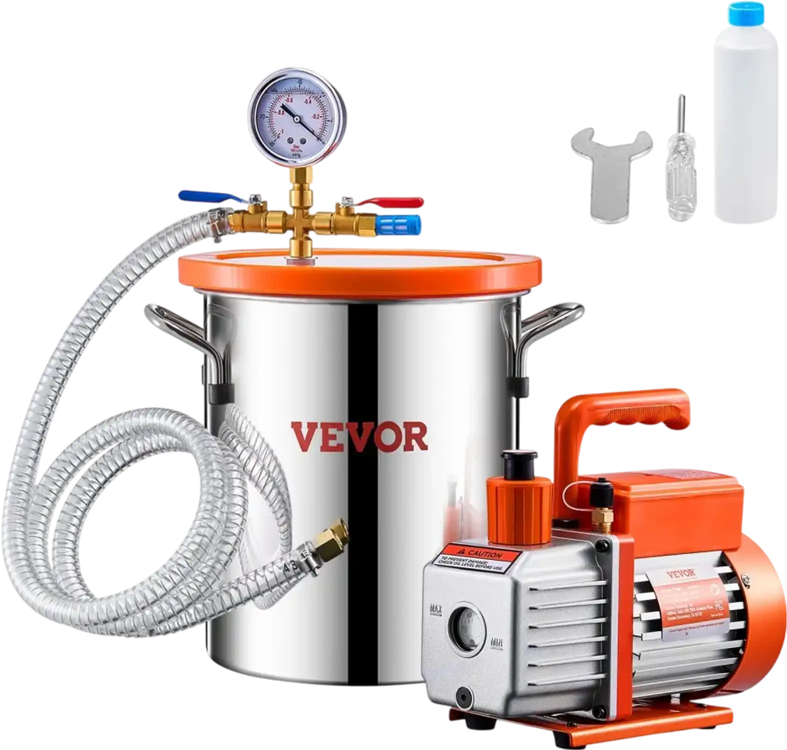 Vevor Vacuum Pump 3 Gallon Degassing Chamber Kit New