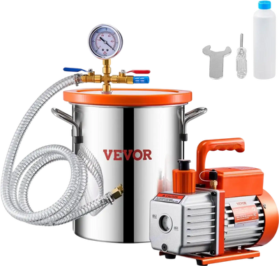 Vevor Vacuum Pump 3 Gallon Degassing Chamber Kit New
