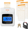 VEVOR Punch Time Clock, Time Tracker Machine for Employees of Small Business, 6 Punches per Day, Time Clock Punch Machine Includes 102 Time Cards, 1 Ink Ribbon and 2 Security Keys