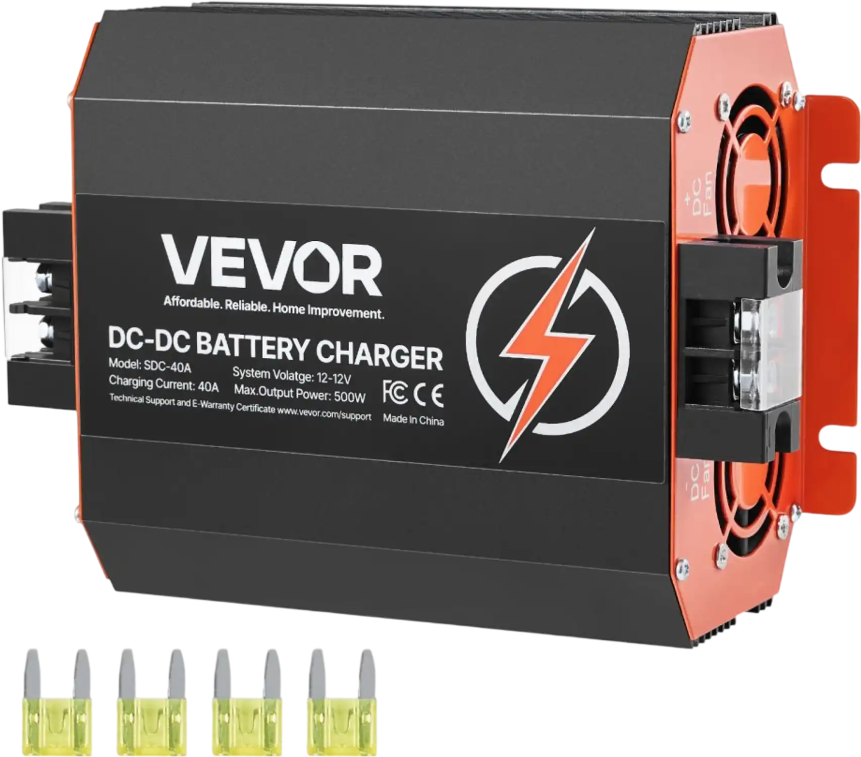 Vevor DC to DC Battery Charger 12V 40A 500W Smart Multi-Stage On-Board New