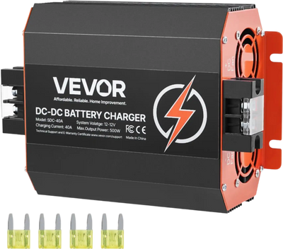 Vevor DC to DC Battery Charger 12V 40A 500W Smart Multi-Stage On-Board New