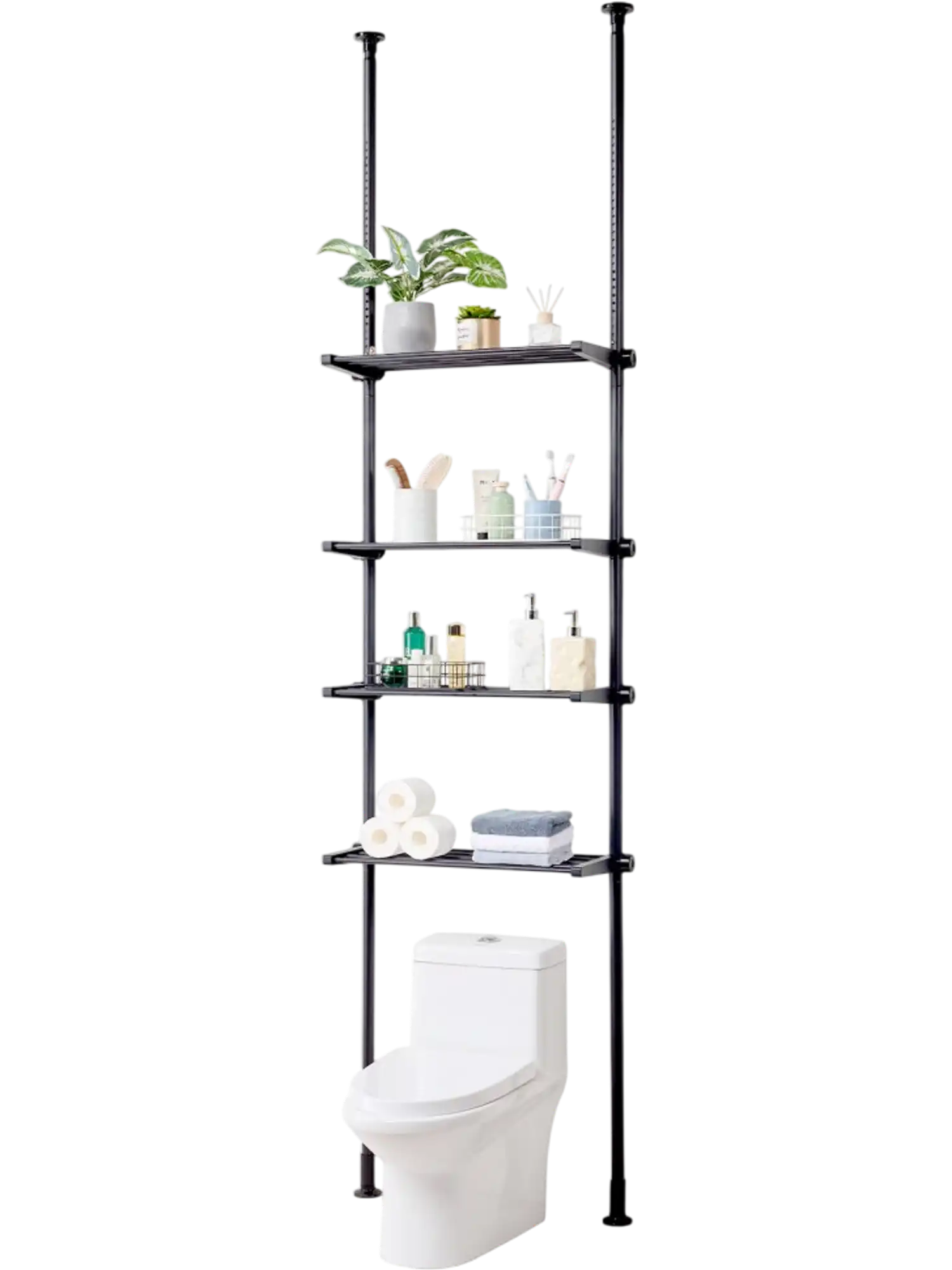 Vevor Storage Rack Over-the-Toilet 4-Tier Bathroom Space Saver Organizer New