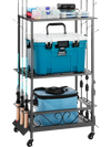 VEVOR Fishing Rod Holder for 10-Rods, Mobile Fishing Pole Rack Cart with Wheels, Fish Gear Equipment Organizer for Garage Home Indoor Use, for Tackle Box Reel Accessories Storage, Gifts for Men