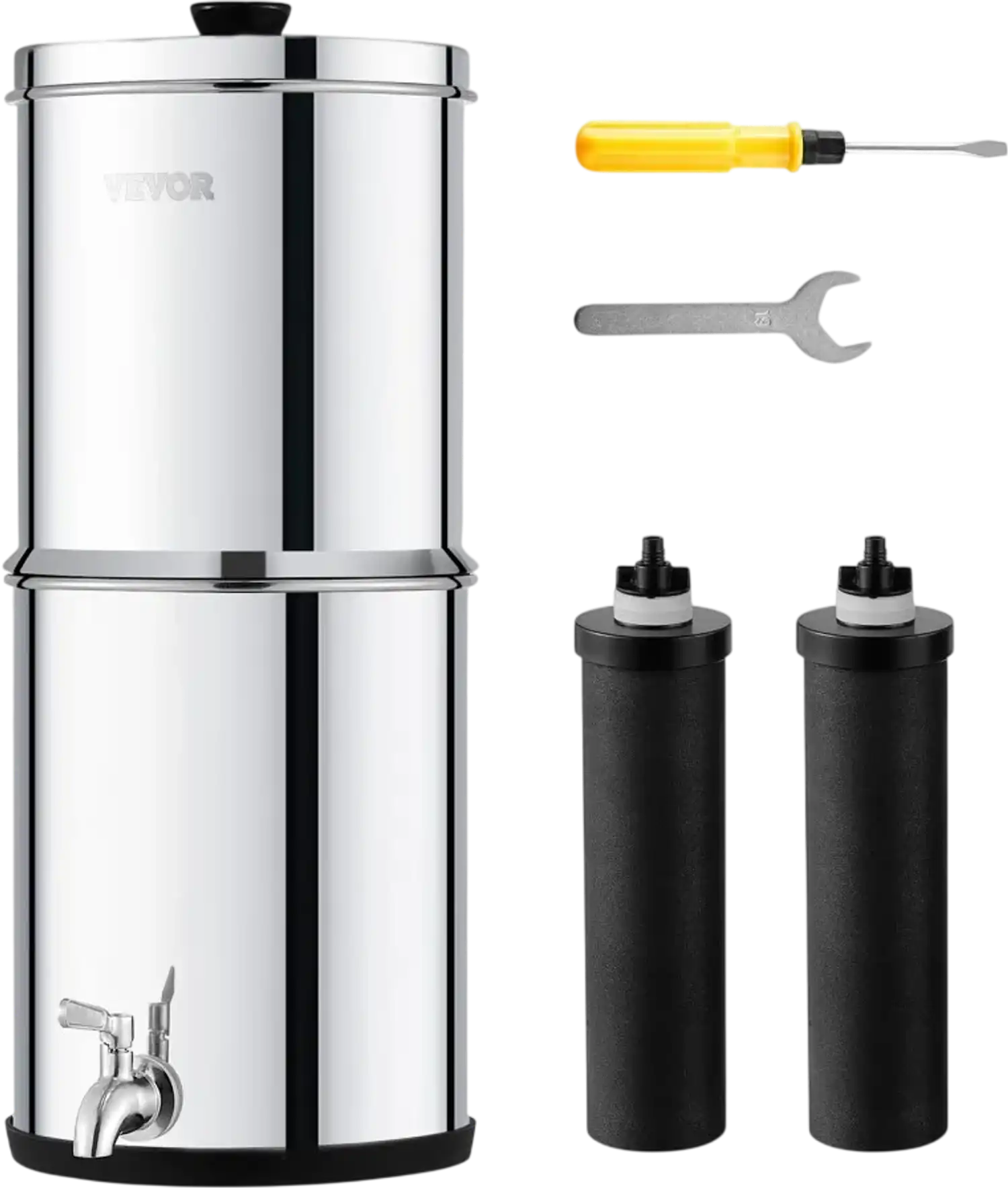 Vevor Water Filter System 1.5G Stainless Steel Countertop Gravity-Fed Purifier New