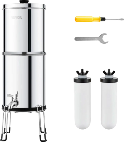 Vevor Water Filter System Gravity-Fed Countertop 2.25 gal Stainless Steel New