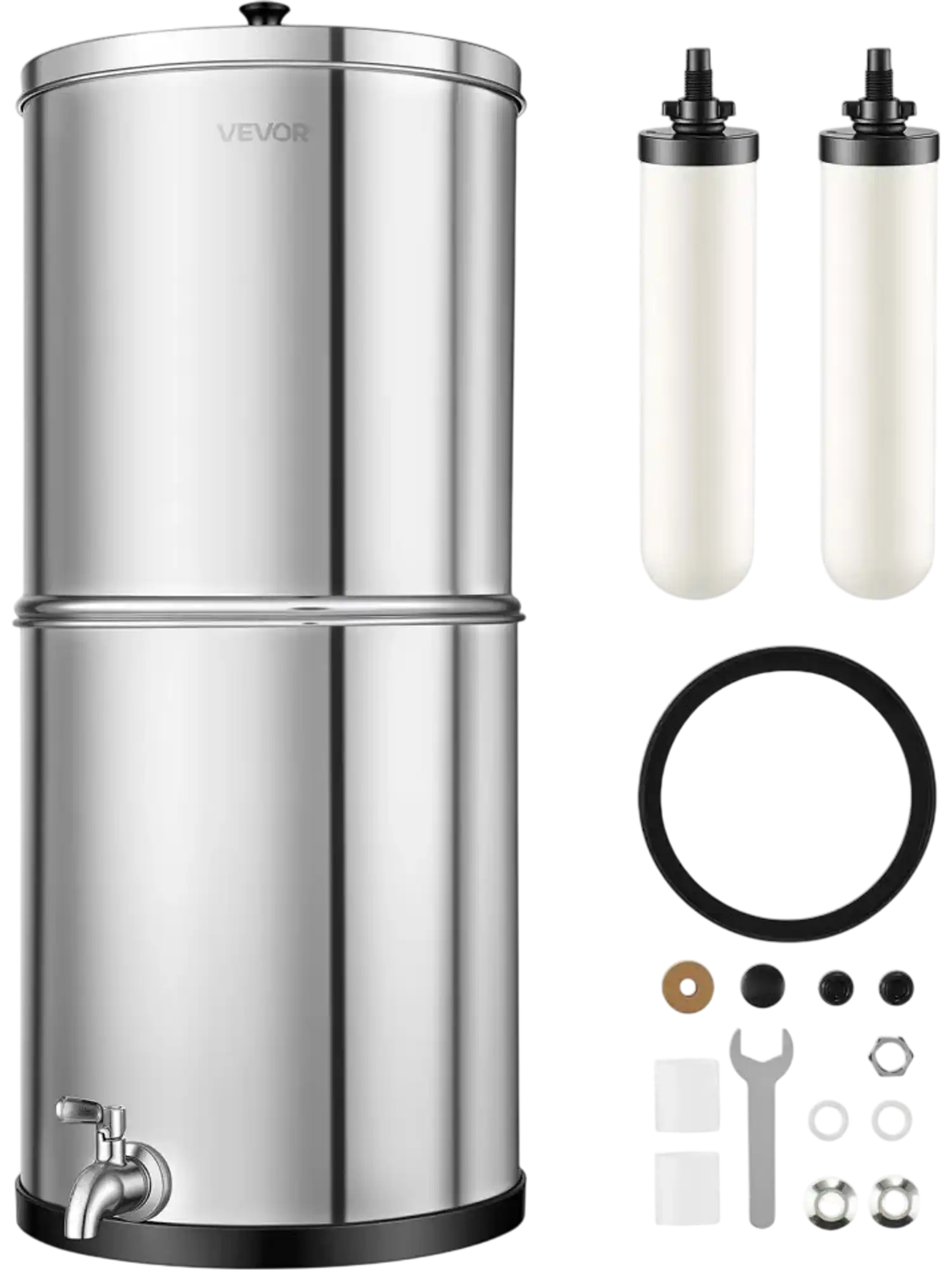 Vevor Water Filter System Gravity-Fed 3G Countertop Stainless Steel New
