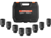 VEVOR Axle Nut Impact Socket Set, 1/2" Drive Deep 6-Point 8-Piece SAE Spindle Nut Socket Set, CR-MO Heat Treated Large Socket Set with Storage Case, for Auto Repair, Removing or Installing Axle Nuts