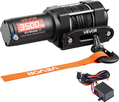 Vevor Winch 3500 lbs 12V ATV UTV Electric Winch with Synthetic Rope New