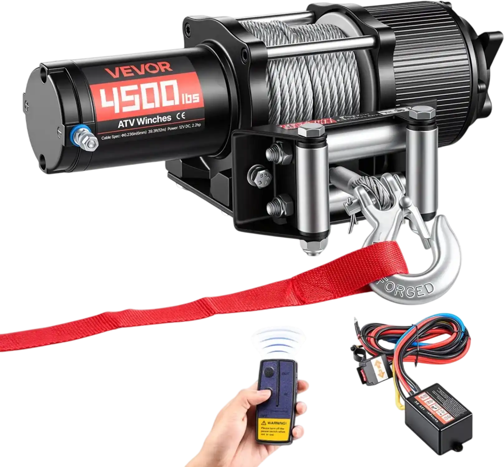 Vevor Electric Winch 4500 lbs 12V ATV UTV Wire Rope New
