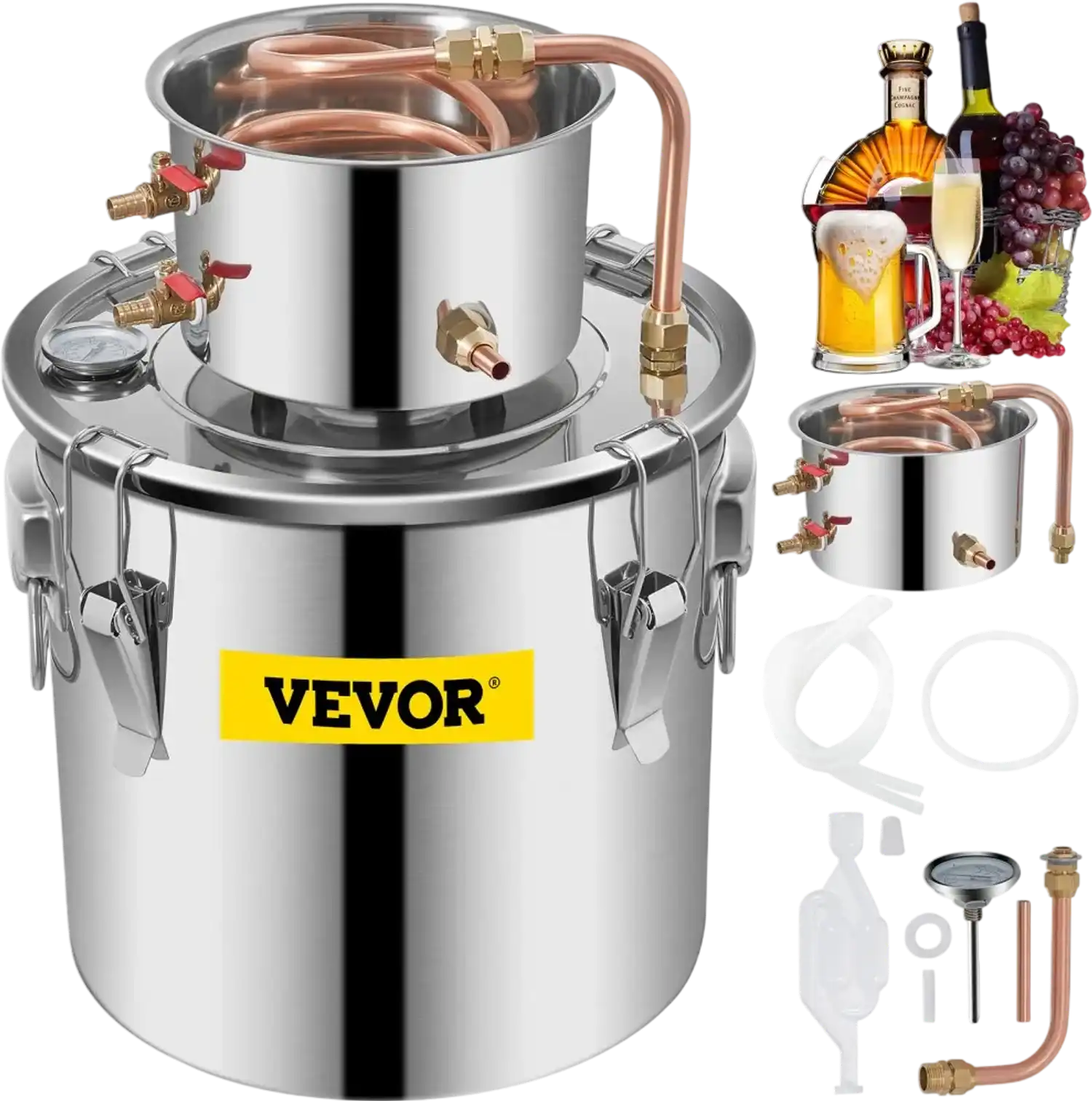 Vevor Distiller 5 Gal 21 L Stainless Steel Alcohol Water Distiller New