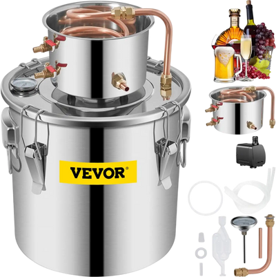 Vevor Alcohol Still 9.6 Gal Stainless Steel Water Wine Distiller New