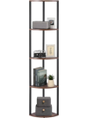 VEVOR 5 Tier Corner Shelf with LED Light, 64" Tall Corner Bookshelf with Storage Shelves for Collectibles, Display Shelf with Multi-color Lights Controlled Via RC/APP for Bedroom, Living Room, Office