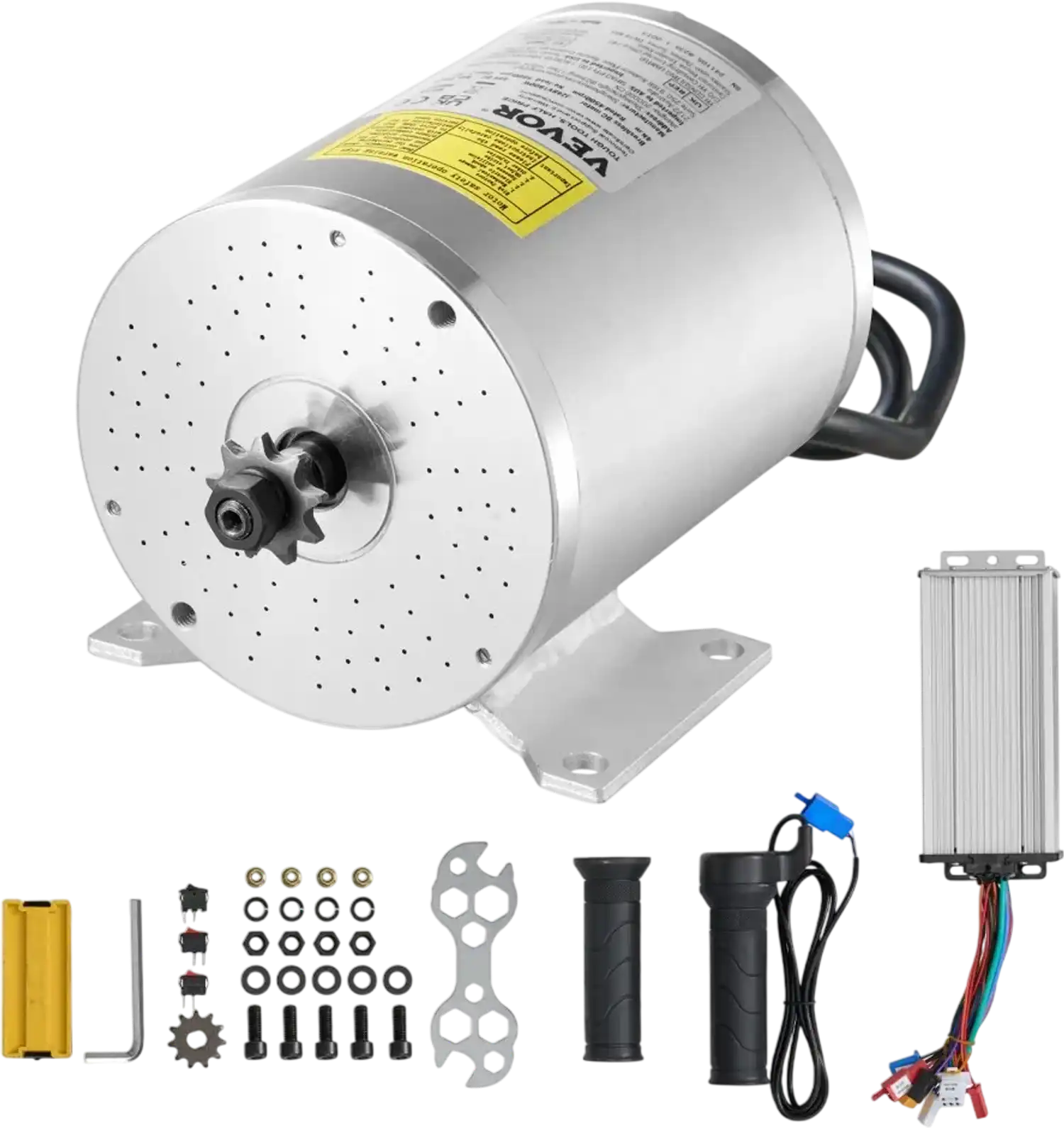 Vevor Brushless DC Motor Kit 1800W 48V 4500 RPM Electric Motor with Upgraded Controller New