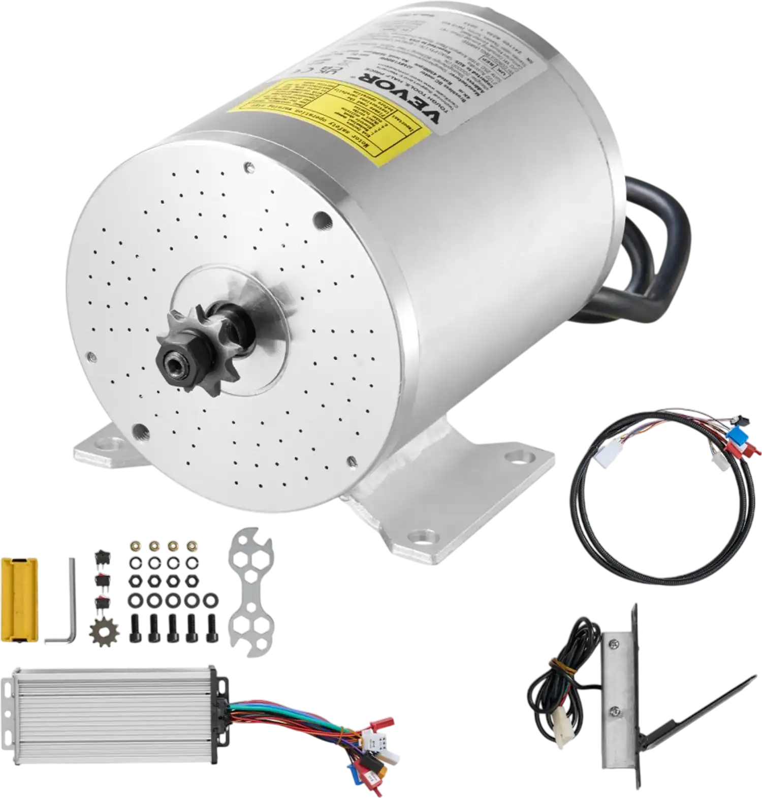 Vevor Brushless DC Motor Kit 48V 1800W 4500 RPM with Controller and Foot Pedal Throttle New