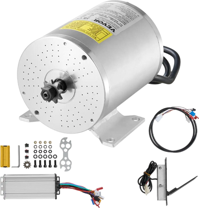 VEVOR 1800W Electric Brushless DC Motor Kit - 48V 4500rpm Motor with Upgraded Speed Controller and Foot Pedal Throttle Kit for Go Karts E-Bike Motorcycle Scooter DIY