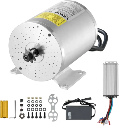 VEVOR 1800W Electric Brushless DC Motor Kit - 48V 4500rpm Motor with Upgraded Speed Controller for Go Karts E-Bike Motorcycle Scooter