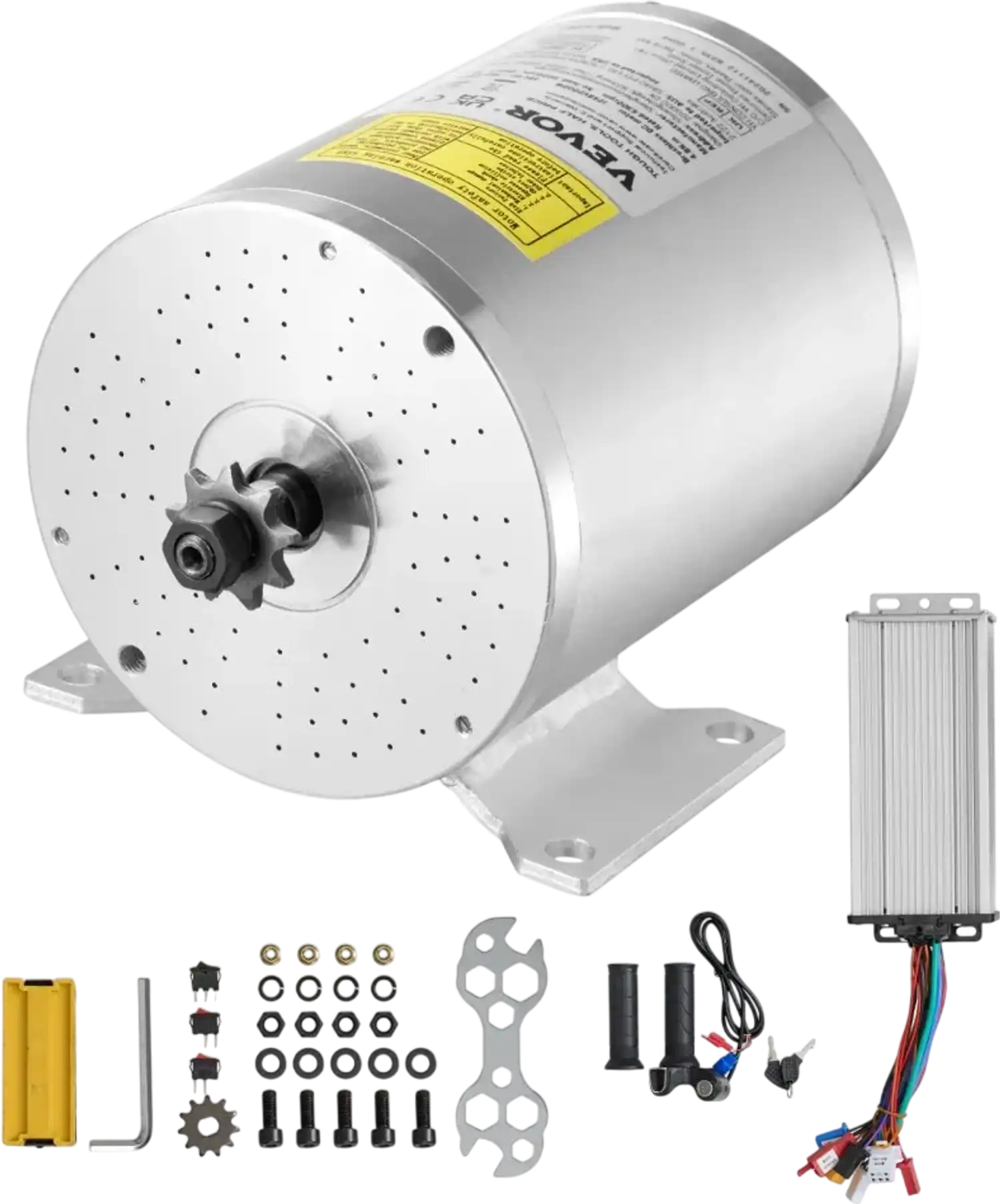 Vevor Motor Kit 2000W 48V 4300 RPM Brushless DC Electric Motor with Speed Controller and Throttle Grip New