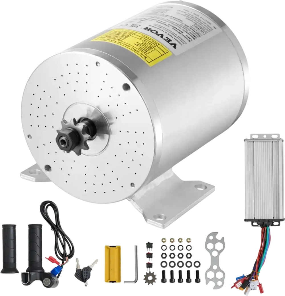 VEVOR 2000W Electric Brushless DC Motor Kit - 48V 4300rpm Motor with Upgraded Speed Controller and Throttle Grip Kit for Go Karts E-Bike Motorcycle Scooter DIY