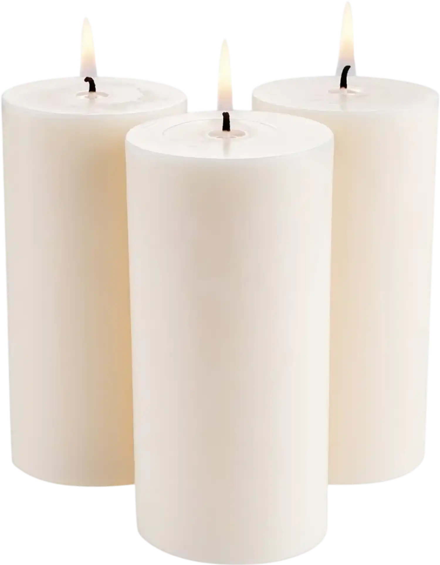 Vevor Pillar Candles 3-Pack White Unscented 3