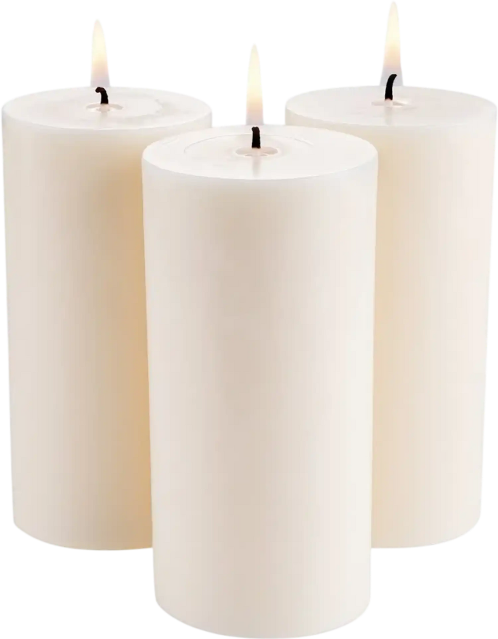 VEVOR 3 Pack White Unscented Pillar Candles, 65 Hours Long Burning Pillar Candle, 3 x 6 Inch Smokeless Unscented Candles, Natural Palm Wax Candles for Home, Weddings, Christmas, White
