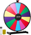 VEVOR 24 in Spinning Prize Wheel, 14 Slots Spinning Wheel with Stand, Tabletop Win Fortune Roulette with a Dry Erase and 2 Markers, 6 Colors, Easy Assembly, for Party Pub Trade Show Carnival Events