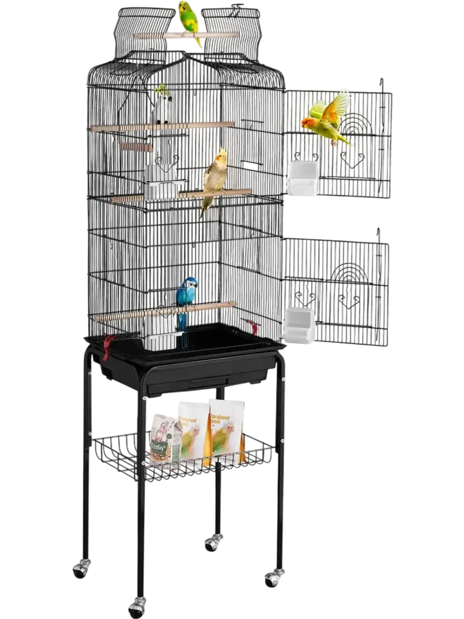 Vevor Bird Cage Open Top Rolling Stand 64