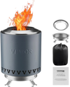VEVOR Tabletop Fire Pit, 6 inch Stainless Steel Tabletop Fireplace Indoor Outdoor, Portable Rubbing Alcohol Burner Smores Maker,for Camping,Patio with Storage Bag,Cylinder Blue 1.96 lbs