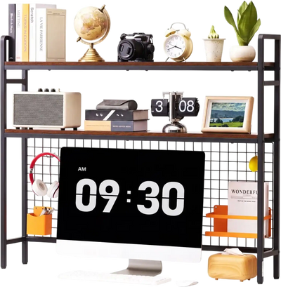 Vevor Desktop Bookshelf 3-Tier Countertop Storage Hutch Black New