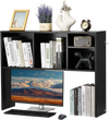 VEVOR Desktop Bookshelf, 1-Tier Desktop Storage Organizer, 37" x 9.4" x 28.7" Office Storage Rack Wood Display Shelf, Desktop Bookshelf Hutch with Anti-Slip Feet Pads, for Office, Home & Dorm, Black