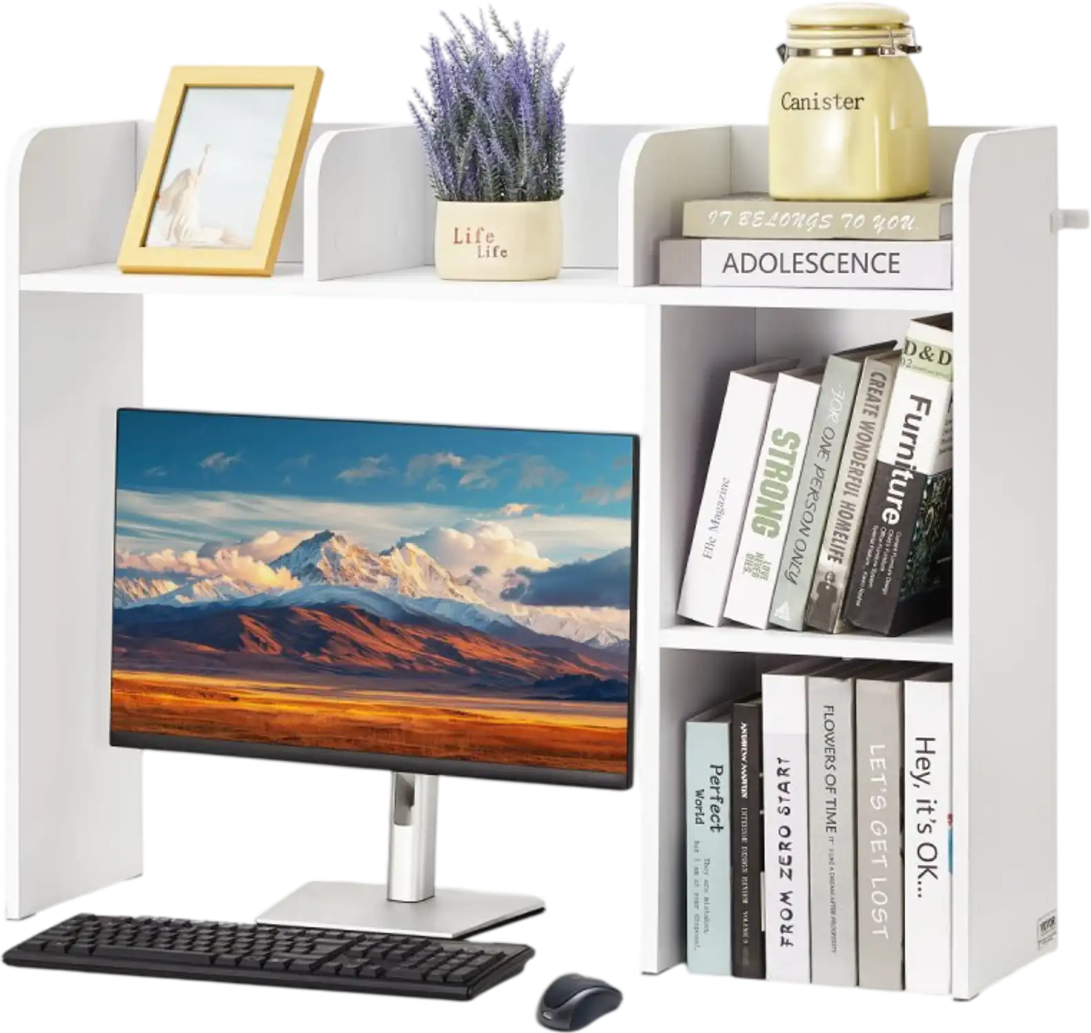 Vevor Desktop Bookshelf 2-Tier Storage Organizer White New