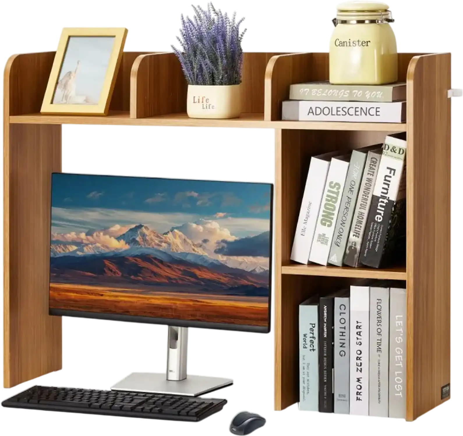 Vevor Bookshelf 2-Tier Desktop Hutch Organizer 37.2