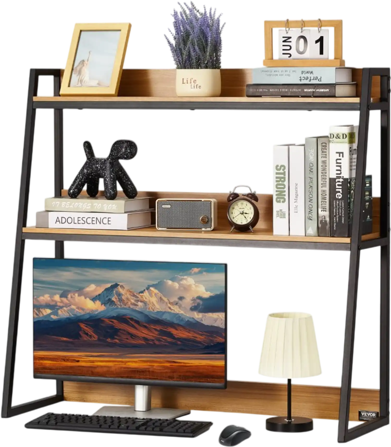 Vevor Bookshelf 2-Tier Desktop Storage Organizer 37.4