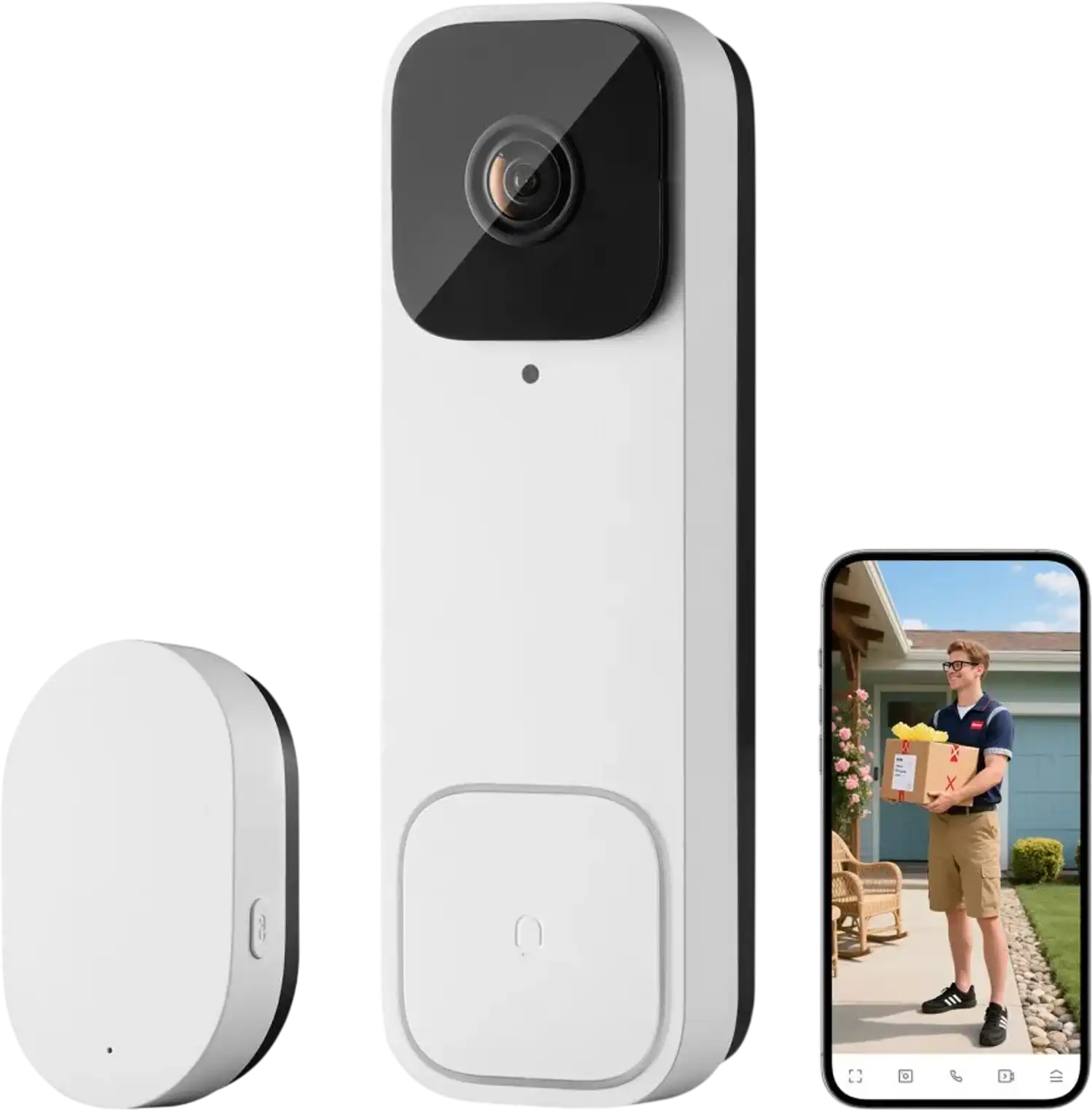 Vevor Video Doorbell 2K Wireless Camera with 170° Ultra-Wide View New