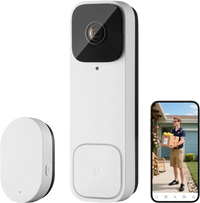 VEVOR Video Doorbell, 2K Wireless Camera Ring Doorbell Works with 170° Ultra-Wide View, 2-Way Audio, Motion Detection & Night Vision, Supports Alexei & Google, Cloud Storage, Battery/Wired Powered