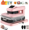VEVOR Auto Heat Press Machine 15 x 15 inch T-Shirt Press Machine Pink, Auto Release and Adjustable Pressure, Digital Display, Rapid and Even Heating, for Sublimation, Vinyl, Heat Transfer Projects