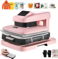 VEVOR Auto Heat Press Machine 15 x 15 inch T-Shirt Press Machine Pink, Auto Release and Adjustable Pressure, Digital Display, Rapid and Even Heating, for Sublimation, Vinyl, Heat Transfer Projects