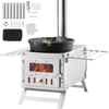 VEVOR Wood Stove, 80 inch, Stainless Steel Camping Tent Stove, Portable Wood Burning Stove with Chimney Pipes & Gloves, 700in³Firebox Hot Tent Stove for Outdoor Cooking and Heating with 8 Pipes