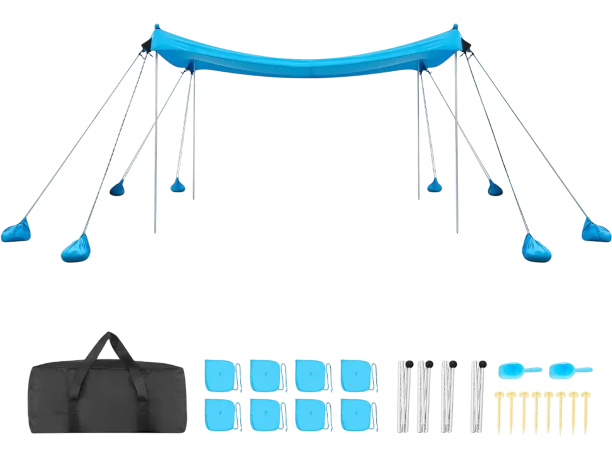 Vevor Beach Canopy 10' x 10' UPF50+ Pop Up Sun Shelter New