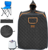 VEVOR Portable Personal Steam Sauna Spa Tent with 1200 Watt Steam Generator, with Chair & Storage Bag, Home Therapeutic Sauna Blanket for Detox Relaxation, Time & Temperature Remote Control, Black