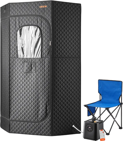 Vevor Portable Steam Sauna Upgraded 1-Person Full Body Home Spa Tent Black New