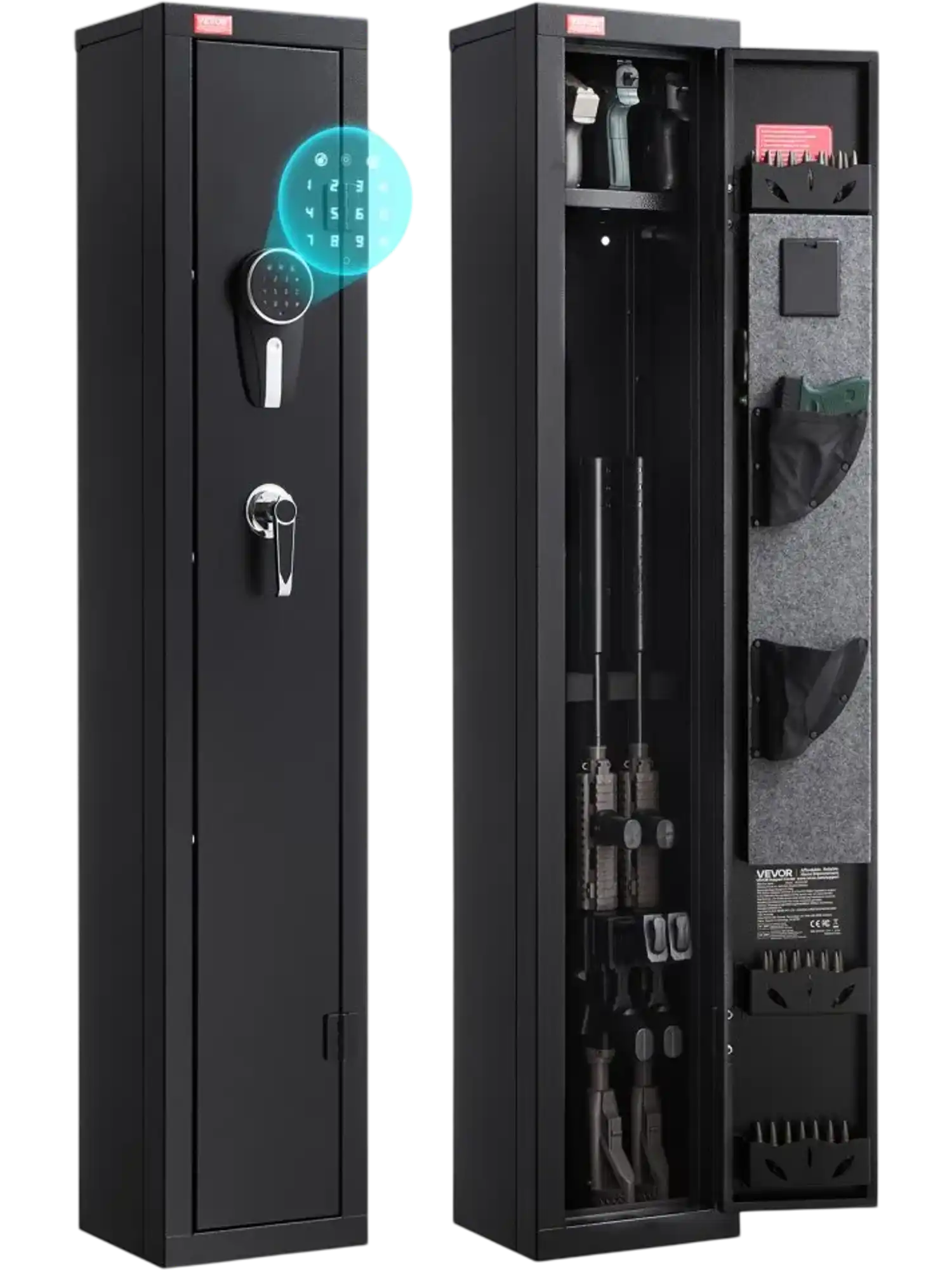 Vevor Gun Safe Fireproof Rifle Cabinet with Digital Keypad and LED Lighting New
