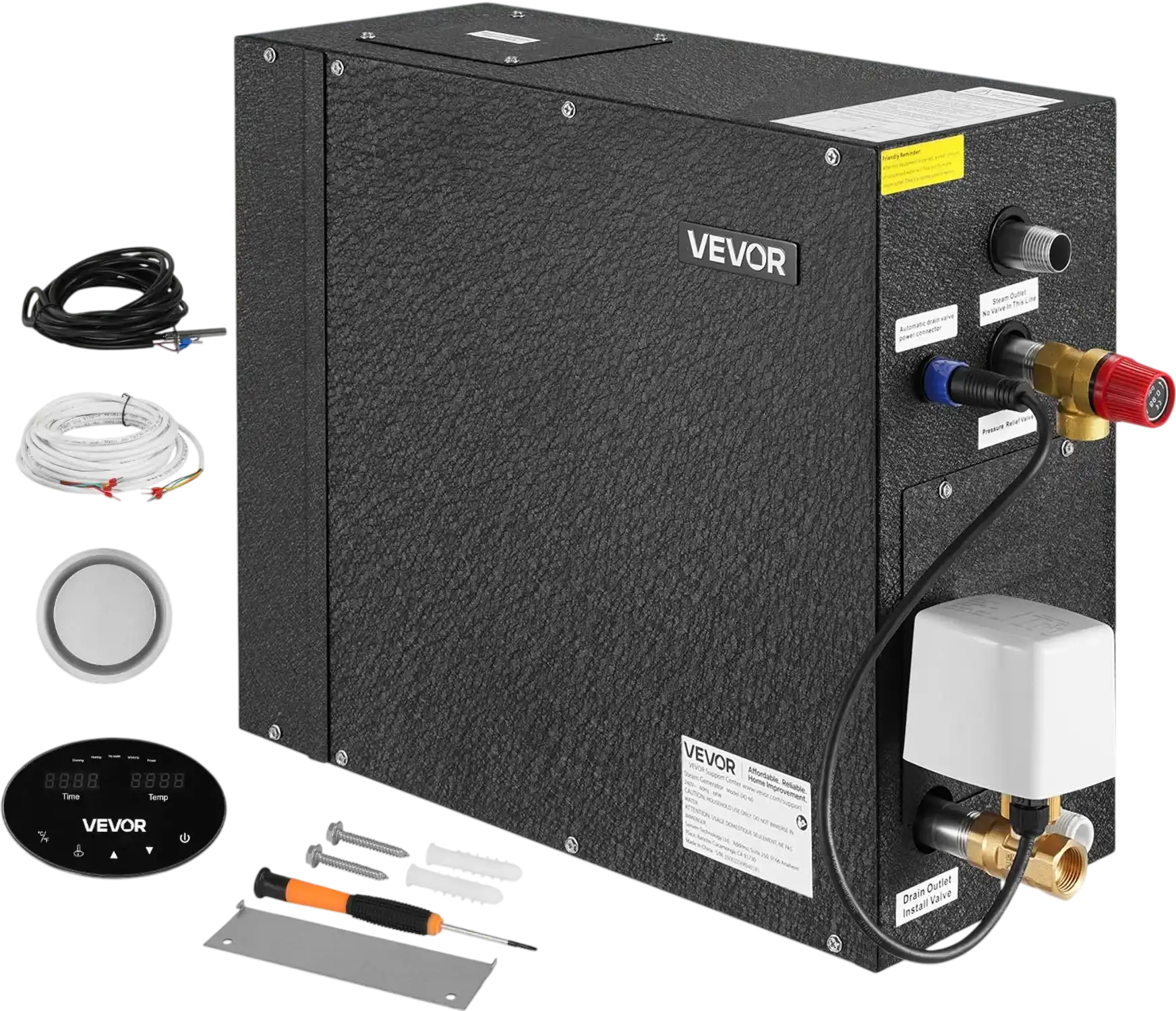 Vevor Steam Generator 6 kW Sauna System with Controller Auto Drain Kit New